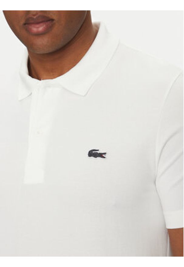Lacoste Polo DH5522 Biały Regular Fit. Typ kołnierza: polo. Kolor: biały. Materiał: bawełna, syntetyk