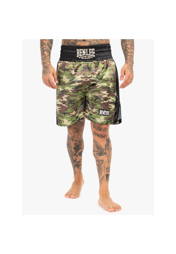 Szorty bokserskie Benlee Amboy. Kolor: wielokolorowy, zielony, brązowy. Sport: fitness