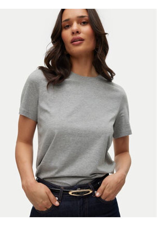 Vero Moda T-Shirt Paulina 10316991 Szary Regular Fit. Kolor: szary. Materiał: bawełna