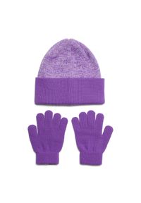 Komplet czapka zimowa i rękawiczki dziewczęce Under Armour G Beanie/Glove Combo - różowy. Kolor: różowy. Materiał: akryl, dzianina. Sezon: zima