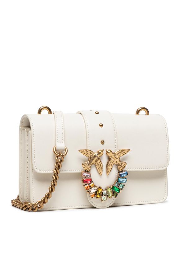 Torebka Pinko Love Mini Icon Simply Je 2 Cl PE 22 PLTT 1P22JL Y7SP Avorio Z14Q. Kolor: biały. Materiał: skórzane