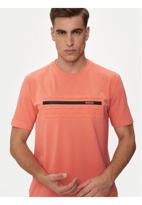 BOSS T-Shirt Tee 4 50513010 Pomarańczowy Regular Fit. Kolor: pomarańczowy. Materiał: bawełna