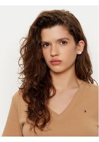 TOMMY HILFIGER - Tommy Hilfiger T-Shirt WW0WW40584 Beżowy Slim Fit. Kolor: beżowy. Materiał: bawełna #4