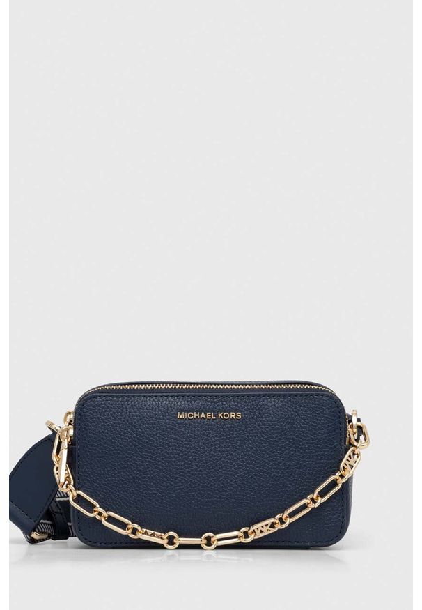MICHAEL Michael Kors torebka skórzana kolor granatowy. Kolor: niebieski. Materiał: skórzane