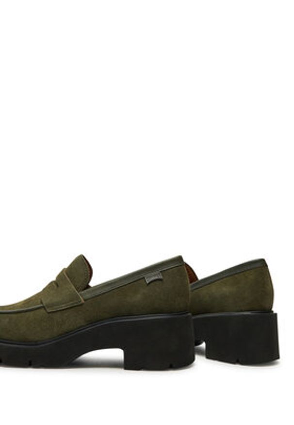 Camper Loafersy Milah K201425-021 Zielony. Kolor: zielony. Materiał: skóra, zamsz