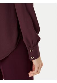 TwinSet - TWINSET Bluzka 252TP2291 Bordowy Loose Fit. Kolor: czerwony. Materiał: wiskoza #5