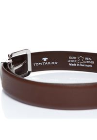 Tom Tailor - TOM TAILOR PASEK SKÓRZANY SOPO-TT293 680 35mm Ledergürtel. Materiał: skóra. Wzór: paski. Styl: klasyczny #7