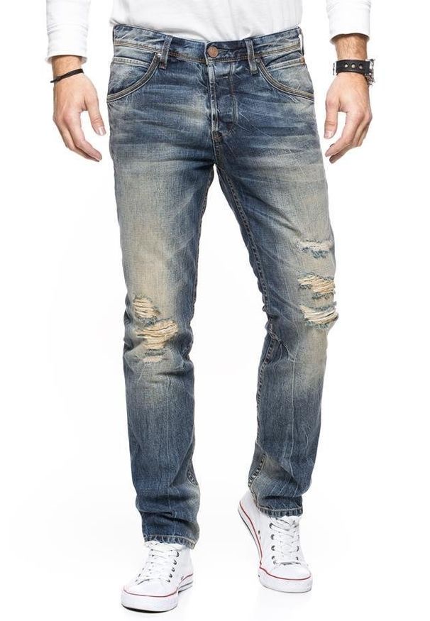 Tom Tailor - TOM TAILOR SPODNIE MĘSKIE AEDAN SLIM VINTAGE BLUE DENIM 6203519.00.12 COL. 1074. Stan: obniżony. Styl: vintage