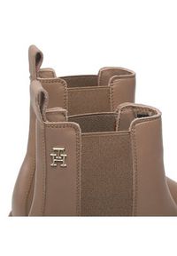 TOMMY HILFIGER - Tommy Hilfiger Sztyblety Monochromatic Chelsea Boot FW0FW06899 Beżowy. Kolor: beżowy. Materiał: skóra #4