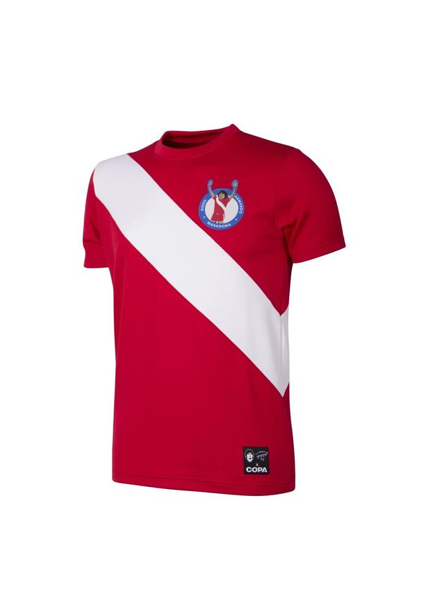COPA FOOTBALL - Koszulka Retro Piłkarska - Dorosły - Maradona x COPA Argentinos 1976 - Czerwona. Kolor: czerwony. Sport: piłka nożna