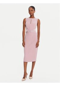 Rinascimento Sukienka koktajlowa CFC0125073003 Różowy Slim Fit. Kolor: różowy. Materiał: syntetyk. Styl: wizytowy