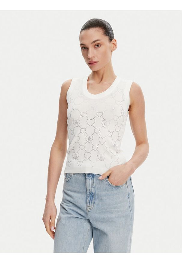 Fracomina Top FR25ST4003K414R9 Écru Regular Fit. Materiał: syntetyk