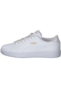 Buty do chodzenia damskie Puma Smash V2 Metallics JR. Zapięcie: sznurówki. Kolor: biały. Materiał: guma, syntetyk, materiał. Szerokość cholewki: normalna. Sport: turystyka piesza