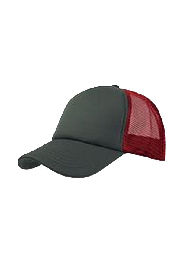 ATLANTIS - 5panelowa Czapka Trucker Rapper. Kolor: czerwony, szary, wielokolorowy