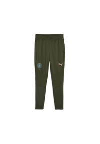 Puma - Męskie spodnie treningowe Manchester City PUMA Myrtle Bold Blue Green. Kolor: zielony, niebieski, wielokolorowy. Materiał: dresówka. Sport: piłka nożna
