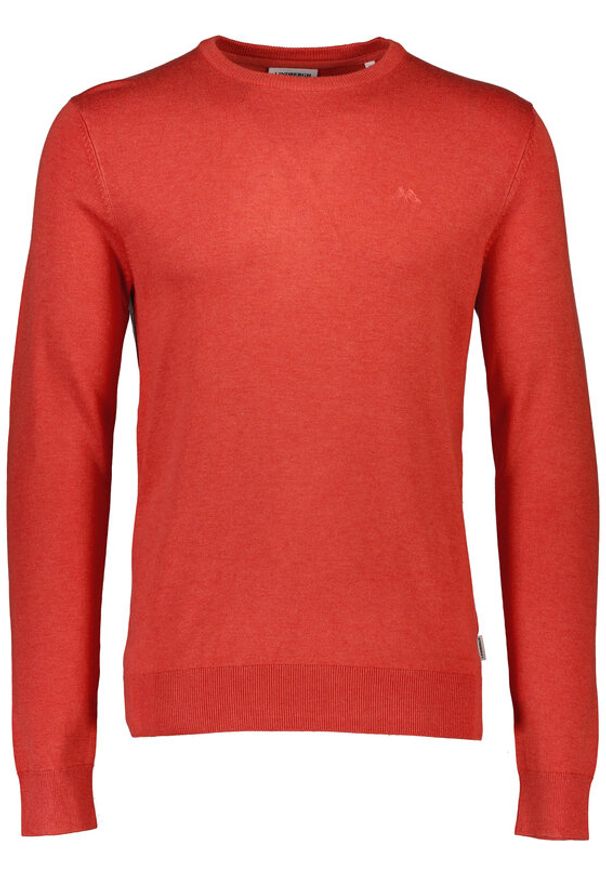 Lindbergh Sweter 30-80043 Koralowy Slim Fit. Kolor: pomarańczowy. Materiał: bawełna