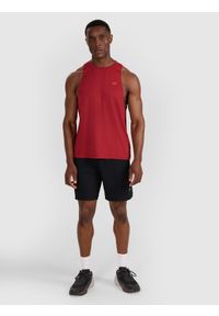 4f - 4F Tank top treningowy szybkoschnący męski - czerwony XXL. Kolor: czerwony. Materiał: dzianina, materiał, syntetyk, włókno, elastan. Wzór: ze splotem. Sport: fitness