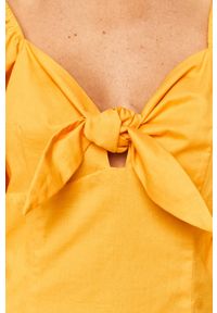 Pepe Jeans - Sukienka Linda. Okazja: na co dzień. Kolor: żółty. Typ sukienki: proste. Styl: casual #5