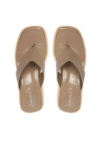 Calvin Klein Japonki Block Heel Espa 50 Thong Lth HW0HW02902 Brązowy. Kolor: brązowy. Materiał: skóra #1
