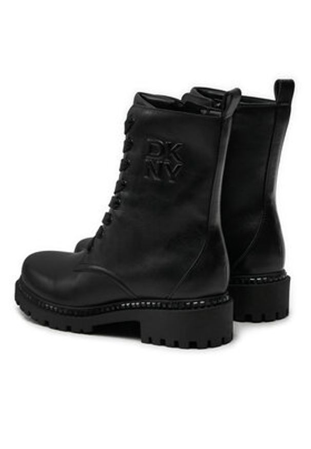DKNY Botki K4433012 Czarny. Kolor: czarny. Materiał: skóra