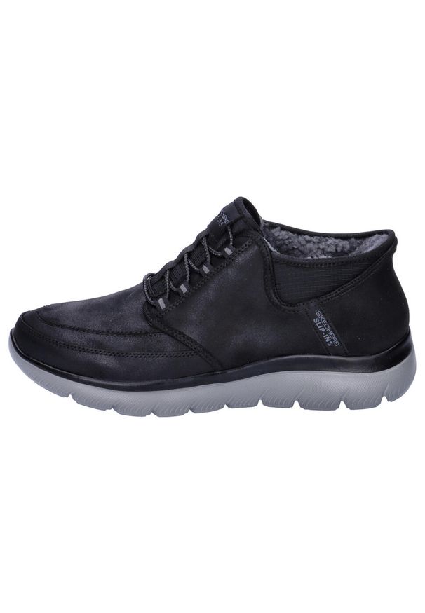 skechers - Buty do chodzenia męskie Skechers Summits Siegul Slip Ins. Kolor: czarny. Materiał: tkanina. Sport: turystyka piesza