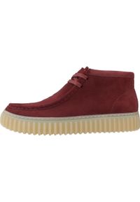 Clarks - Kapcie CLARKS TORHILL HI Bordeaux. Kolor: czerwony. Materiał: tkanina, skóra. Sport: turystyka piesza