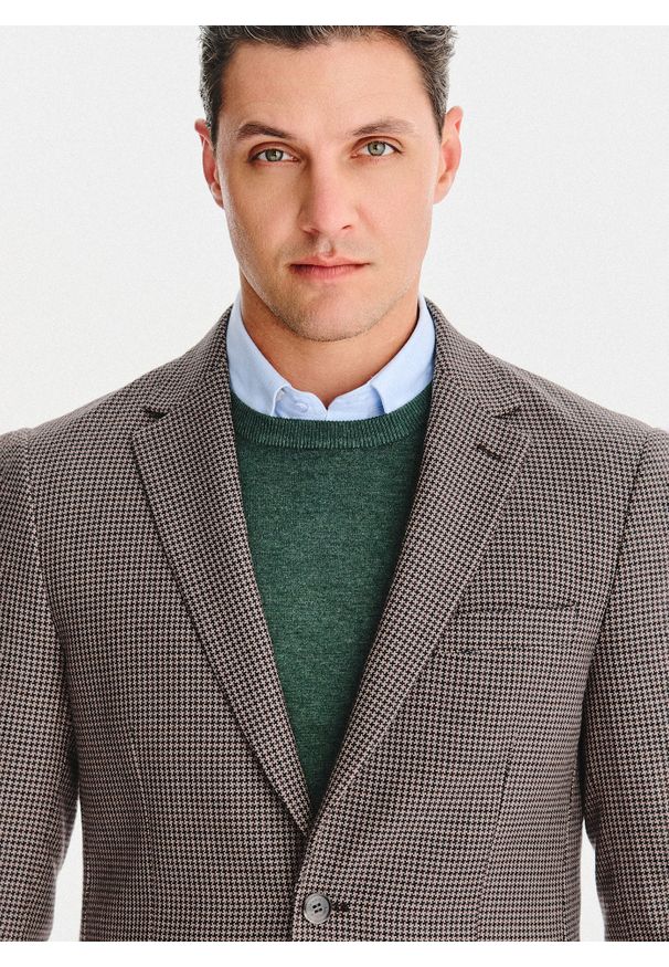 Pako Lorente - PAKO LORENTE – Wełniana marynarka w drobną kratę. Materiał: wełna