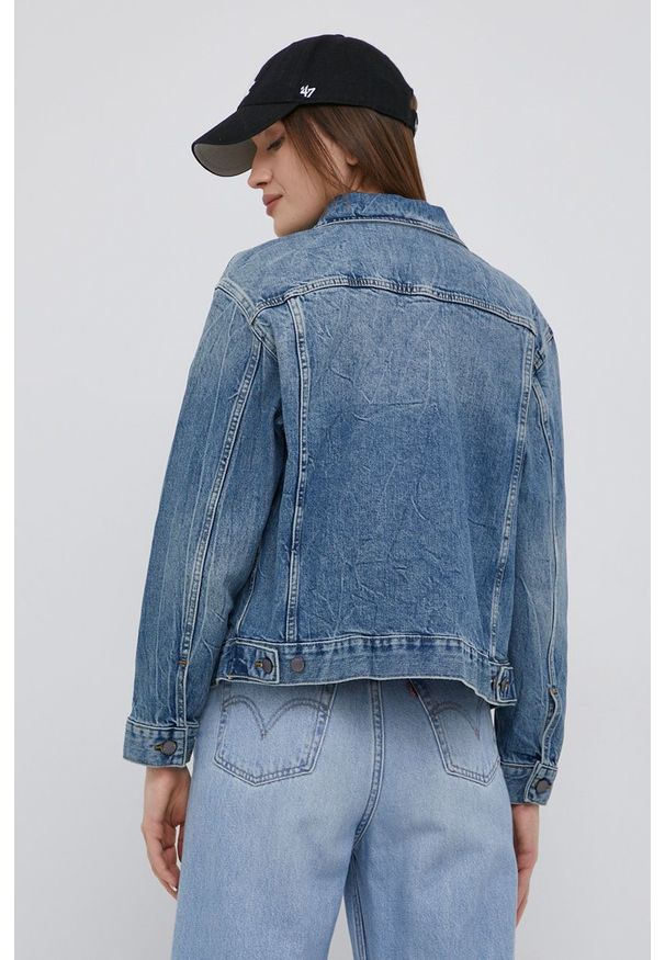 Superdry kurtka jeansowa damska kolor granatowy przejściowa. Okazja: na co dzień. Kolor: niebieski. Materiał: jeans. Styl: casual