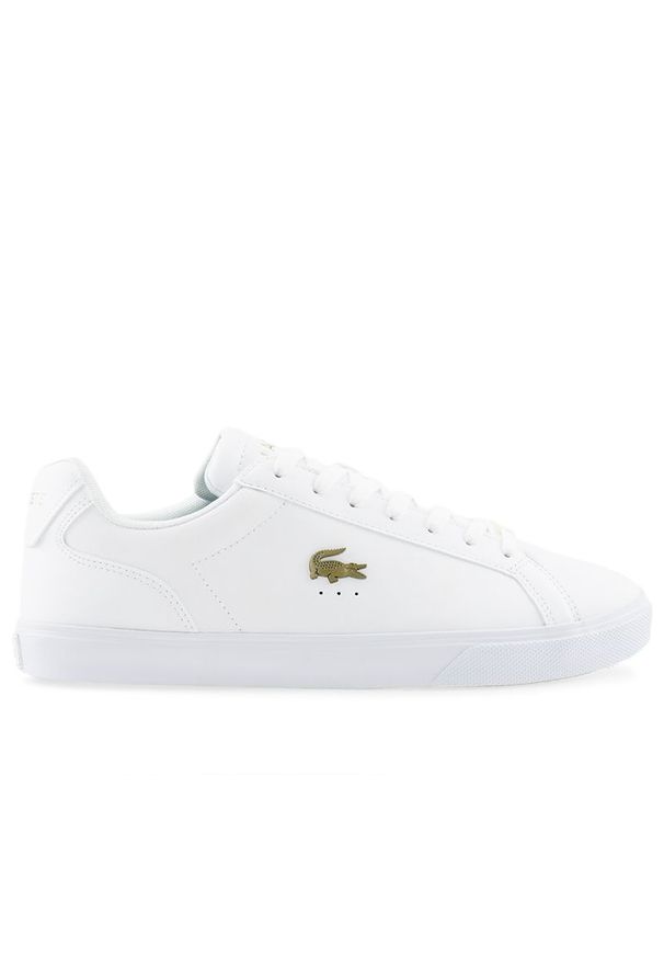 Buty Lacoste Lerond Pro 123 3 CMA 745CMA0052-21G - białe. Zapięcie: sznurówki. Kolor: biały. Materiał: guma, materiał, skóra, syntetyk. Szerokość cholewki: normalna. Sport: tenis