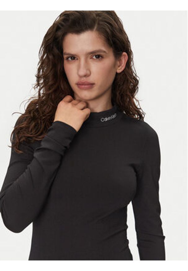 Calvin Klein Jeans Sukienka codzienna J20J225074 Czarny Slim Fit. Okazja: na co dzień. Kolor: czarny. Materiał: wiskoza. Typ sukienki: proste. Styl: casual