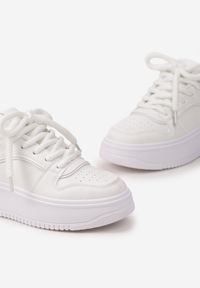 Born2be - Białe Sneakersy na Grubej Podeszwie z Metalicznymi Wstawkami Atilem. Kolor: biały #3