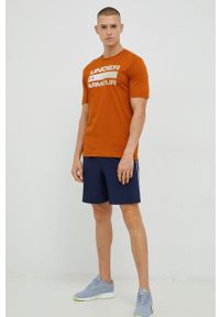 Under Armour t-shirt męski kolor pomarańczowy. Kolor: pomarańczowy. Materiał: dzianina. Wzór: nadruk #2
