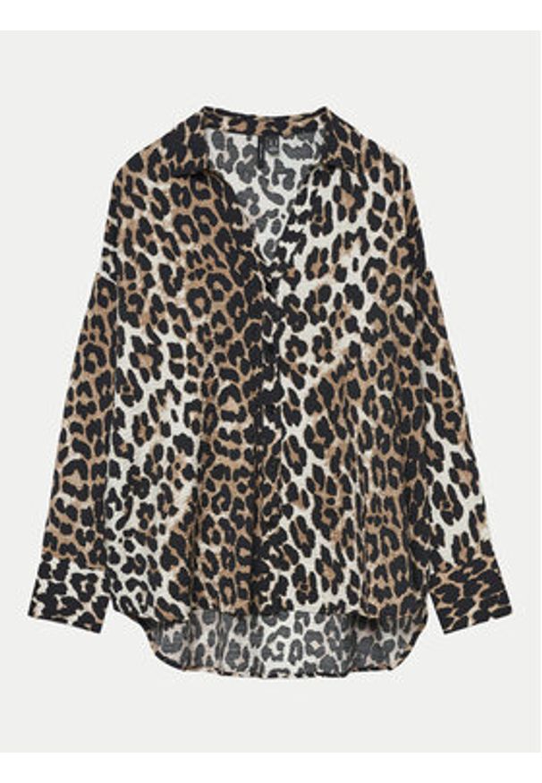 Vero Moda Koszula Josie 10315150 Brązowy Oversize. Kolor: brązowy. Materiał: wiskoza