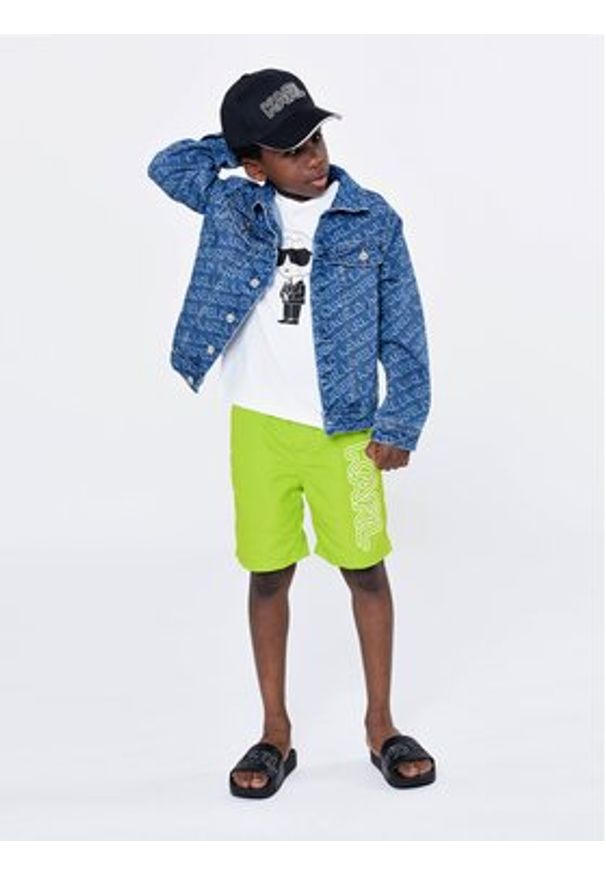 Karl Lagerfeld Kids Kurtka jeansowa Z26101 D Granatowy Regular Fit. Kolor: niebieski. Materiał: bawełna