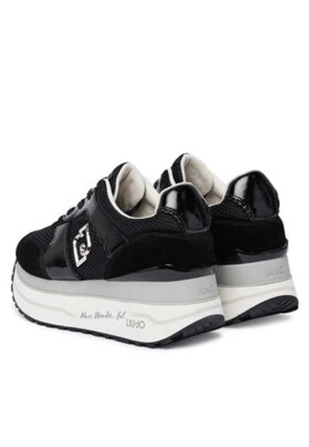 Liu Jo Sneakersy Maxi Wonder Plus 02 BA6019 PX805 Czarny. Kolor: czarny. Materiał: zamsz, skóra