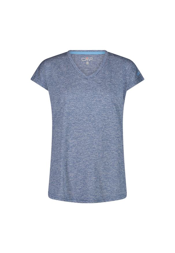 Damska koszulka v-neck CMP. Typ kołnierza: dekolt w serek. Kolor: niebieski. Materiał: tkanina. Sport: turystyka piesza