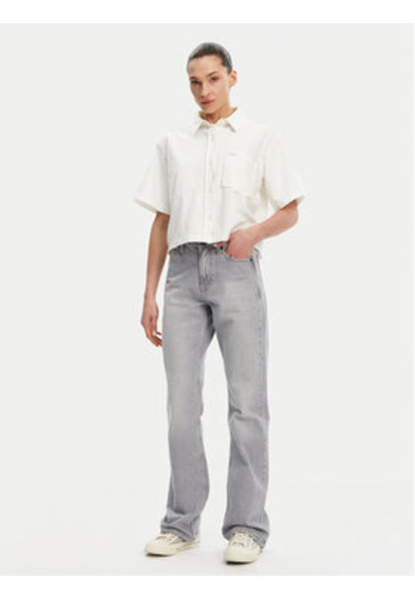 Guess Jeans Koszula W5GH0F D5NW1 Biały Regular Fit. Kolor: biały. Materiał: bawełna