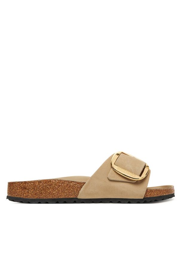 Birkenstock Klapki Madrid Big Buckle Hex 1030467 Brązowy. Kolor: brązowy. Materiał: skóra
