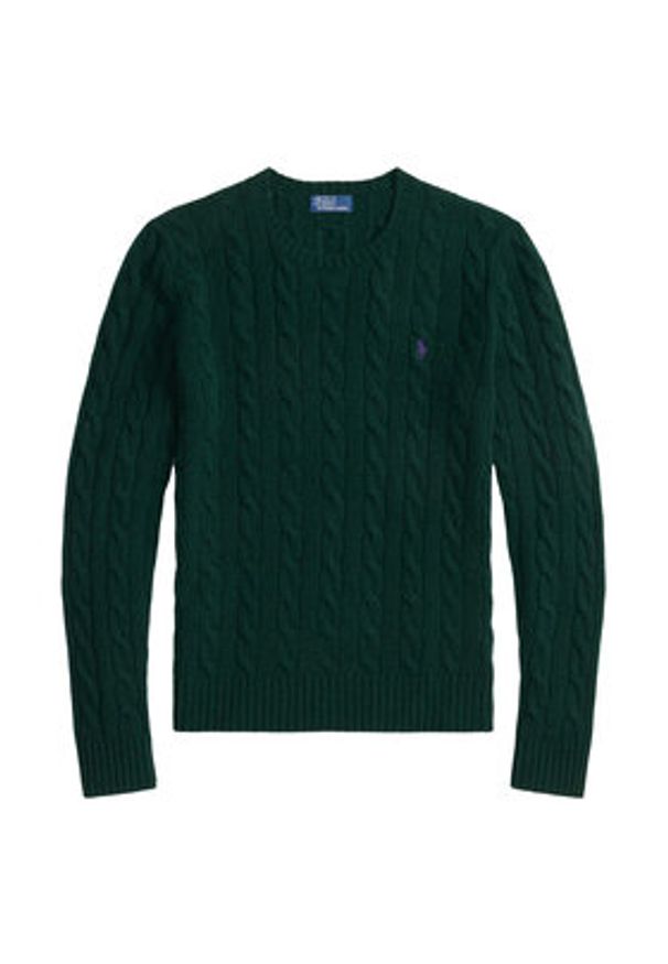 Polo Ralph Lauren Sweter 211971865009 Zielony Slim Fit. Typ kołnierza: polo. Kolor: zielony. Materiał: wełna