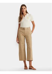 Lauren Ralph Lauren - LAUREN RALPH LAUREN Polo 200932224001 Écru Slim Fit. Typ kołnierza: polo. Materiał: bawełna