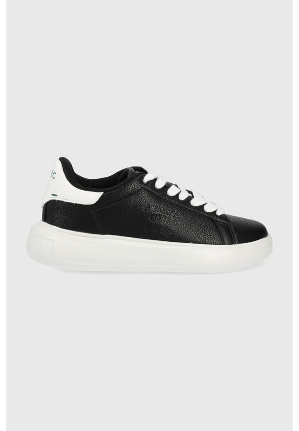 ACBC buty kolor czarny. Nosek buta: okrągły. Zapięcie: sznurówki. Kolor: czarny. Materiał: materiał. Obcas: na platformie