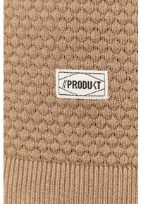 PRODUKT by Jack & Jones - Produkt by Jack & Jones - Sweter. Okazja: na co dzień. Kolor: brązowy. Materiał: bawełna, dzianina. Wzór: gładki. Styl: casual #3