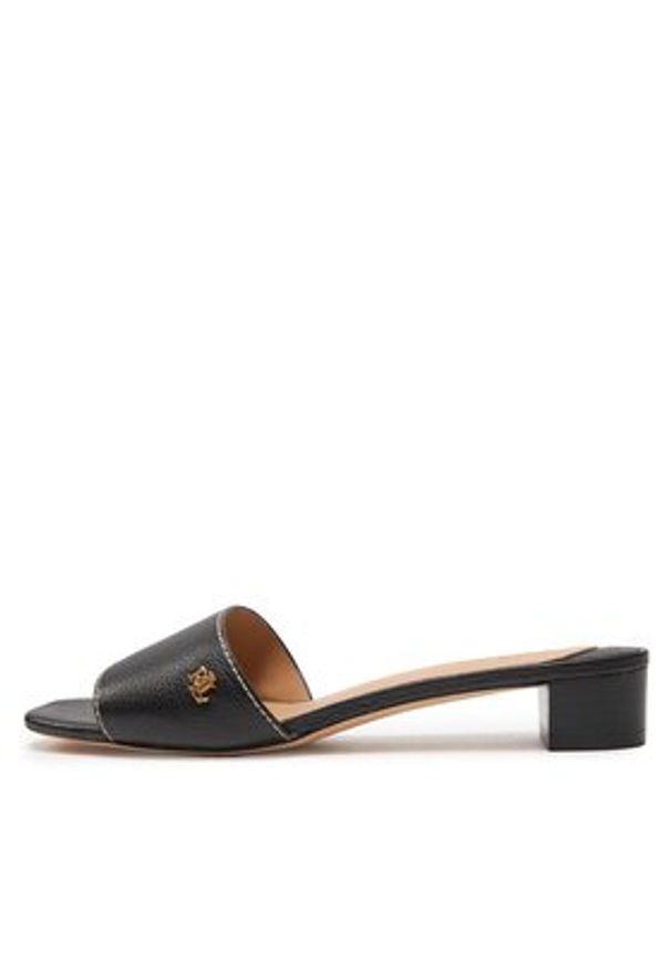 Lauren Ralph Lauren Klapki 802925259001 Czarny. Kolor: czarny. Materiał: skóra