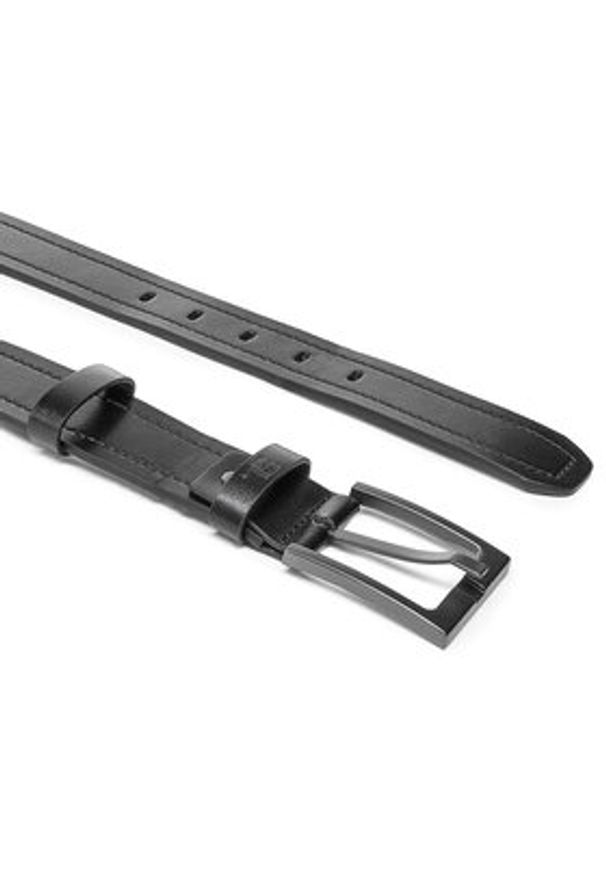 Semi Line Pasek Męski P8236-0 Czarny. Kolor: czarny. Materiał: skóra