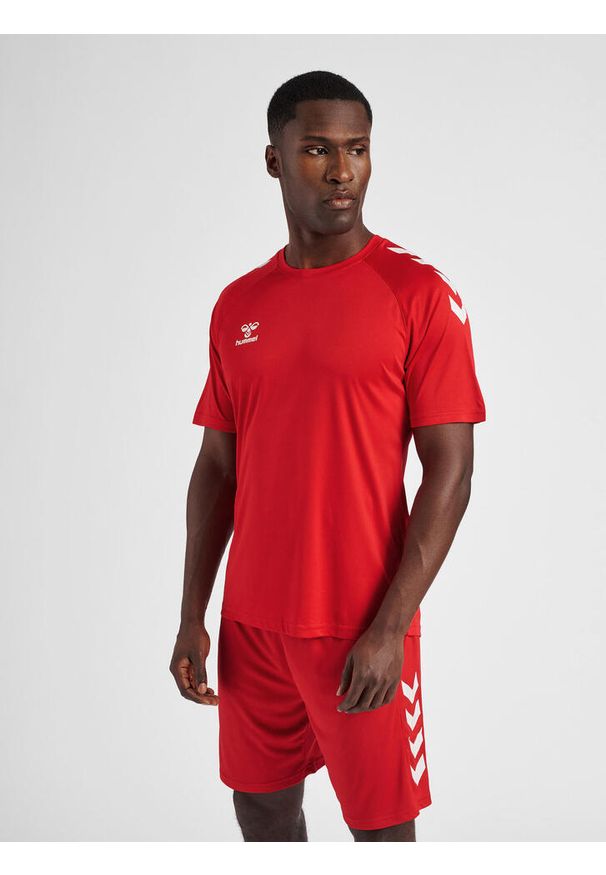 Koszulka sportowa męska Hummel Core XK Poly T-Shirt S/S. Kolor: czerwony, wielokolorowy, różowy