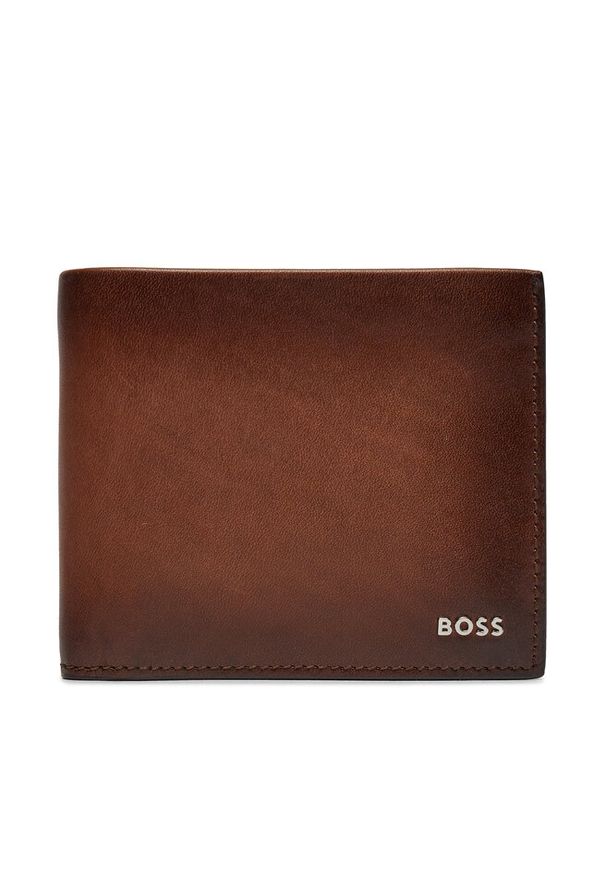 BOSS - Duży Portfel Męski Boss. Kolor: brązowy