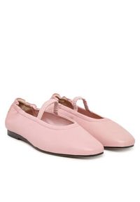 TOMMY HILFIGER - Tommy Hilfiger Baleriny Soft Leather Ellastic Ballerina FW0FW09245 Różowy. Kolor: różowy. Materiał: skóra #2