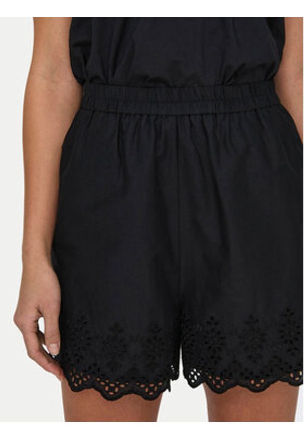 only - ONLY Szorty materiałowe Lou 15313167 Czarny Loose Fit. Kolor: czarny. Materiał: bawełna