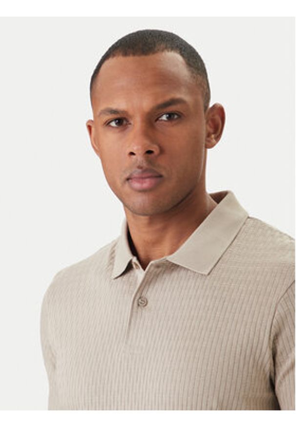 JOOP! Polo Jorge 30101934 Beżowy Slim Fit. Typ kołnierza: polo. Kolor: beżowy. Materiał: bawełna