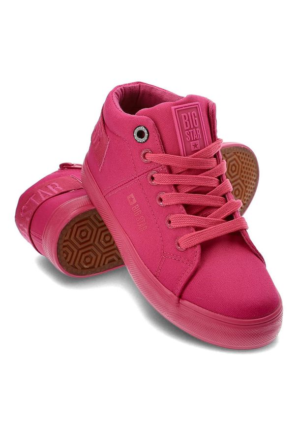 Big-Star - Różowe Sneakersy Big Star Wygodne Buty Dziecięce. Kolor: różowy. Materiał: materiał. Szerokość cholewki: normalna